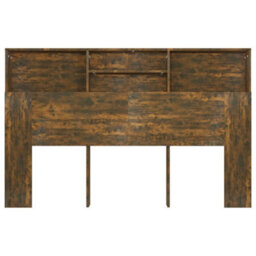 Berkfield Headboard Cabinet Smoked Oak 160X19X103.5 Cm - thumbnail 5