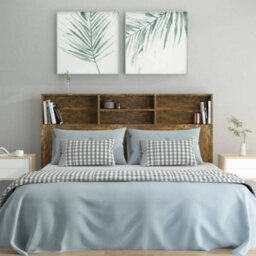 Berkfield Headboard Cabinet Smoked Oak 160X19X103.5 Cm - thumbnail 3
