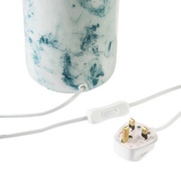 Happy Homewares Modern Teal And Duck Egg Marble Drip Snowflake Glass Lamp With Shade - thumbnail 3