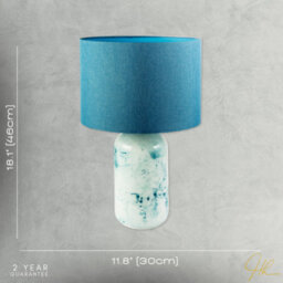 Happy Homewares Modern Teal And Duck Egg Marble Drip Snowflake Glass Lamp With Shade - thumbnail 7