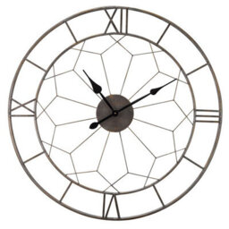 London Indoor Or Outdoor Wall Clock - Battery Powered Weather Resistant Round Metal Roman Numeral Quartz Skeleton Clock - 60Cm Dia - thumbnail 2