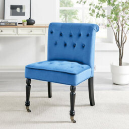 Bravich Winston Velvet Accent Chair On Wheels Royal Blue
