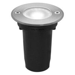 Long Life Lamps Company 1W Led Recessed Outdoor Ground Light Round Cool White Brushed Chrome Walkover Uplighter Gl07Cw - thumbnail 1