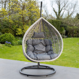 Oakley Swing Egg Pod Chair - Dark Grey - thumbnail 3