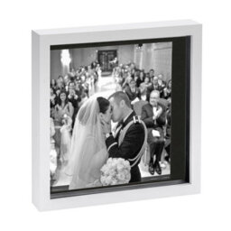 "Nicola Spring 10 X 10"" Photo Frame - White/black Mount - 3D Photo Frame Picture Frame Box Portrait Display Case (8 X 8"" Mount)" - thumbnail 1