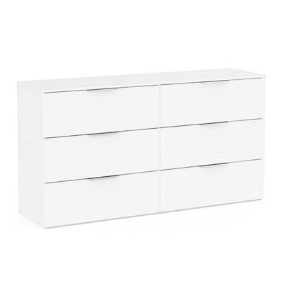 FurniComp LTD Furnicomp Chicago 6 Drawer 150Cm Large Chest Of Drawers - Matt White - image 1