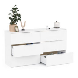 FurniComp LTD Furnicomp Chicago 6 Drawer 150Cm Large Chest Of Drawers - Matt White - thumbnail 4