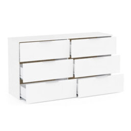FurniComp LTD Furnicomp Chicago 6 Drawer 150Cm Large Chest Of Drawers - Matt White - thumbnail 5