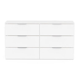 FurniComp LTD Furnicomp Chicago 6 Drawer 150Cm Large Chest Of Drawers - Matt White - thumbnail 2