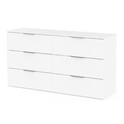 FurniComp LTD Furnicomp Chicago 6 Drawer 150Cm Large Chest Of Drawers - Matt White - thumbnail 3