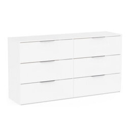 FurniComp LTD Furnicomp Chicago 6 Drawer 150Cm Large Chest Of Drawers - Matt White - thumbnail 1