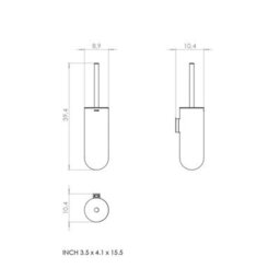 Cosmic Toilet Brush, Wall Mounted, Brown, Award-Winning Design, Geyser Collection - thumbnail 6