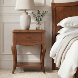 The Furniture Market French Chateau Dark Oak Bedside Table Solid Oak 1 Drawer Nightstand Side Table With Shelf Vintage Bedroom Furniture - thumbnail 4