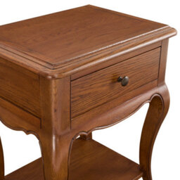 The Furniture Market French Chateau Dark Oak Bedside Table Solid Oak 1 Drawer Nightstand Side Table With Shelf Vintage Bedroom Furniture - thumbnail 7