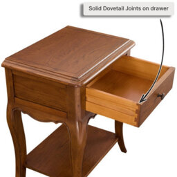 The Furniture Market French Chateau Dark Oak Bedside Table Solid Oak 1 Drawer Nightstand Side Table With Shelf Vintage Bedroom Furniture - thumbnail 6