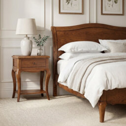 The Furniture Market French Chateau Dark Oak Bedside Table Solid Oak 1 Drawer Nightstand Side Table With Shelf Vintage Bedroom Furniture - thumbnail 2