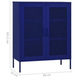 Walplus Storage Cabinet Navy Blue 80X35X101.5 Cm Steel - thumbnail 9