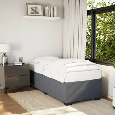 Berkfield Bed Frame Without Mattress Dark Grey 90X190 Cm Single Velvet - image 1