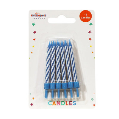 Blue Stripe Party Candle Pack Of 6 - image 1