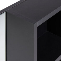 Wyld And Coco Novahome Slimline Bathroom Wall Cabinet With Left-Hand Mirror And Right Shelves, Black Melamine - thumbnail 6