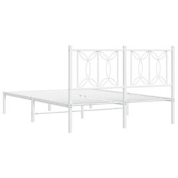 Berkfield Metal Bed Frame Without Mattress With Headboard White 135X190Cm - thumbnail 6