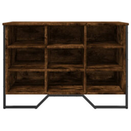 Berkfield Shoe Cabinet Smoked Oak 90X38X61.5 Cm Engineered Wood - thumbnail 4