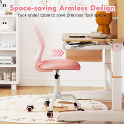 Gainoom Kids Ergonomic Study Chair Pink Adjustable Height School Desk Chair Rolling Swivel - thumbnail 5