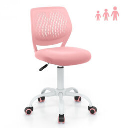Gainoom Kids Ergonomic Study Chair Pink Adjustable Height School Desk Chair Rolling Swivel
