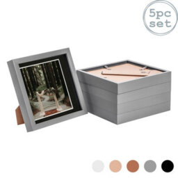 "Nicola Spring 8 X 8"" Photo Frames - Grey/black Mount - 3D Picture Frame Box Portrait Display Case (6 X 6"" Mount) Set Of 5" - thumbnail 1