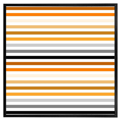 "Andrew Lee Striped Pattern, Orange Black Gray Beige And Brown (Picutre Frame) / 20X20"" / Brown" - image 1