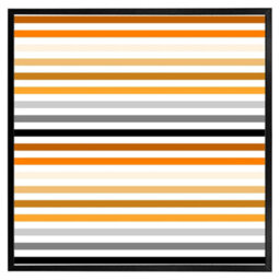 "Andrew Lee Striped Pattern, Orange Black Gray Beige And Brown (Picutre Frame) / 20X20"" / Brown" - thumbnail 1