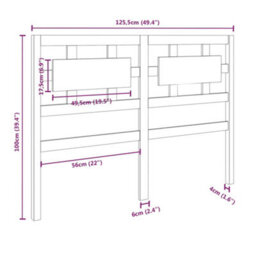 Berkfield Bed Headboard Honey Brown 125.5X4X100 Cm Solid Wood Pine - thumbnail 6