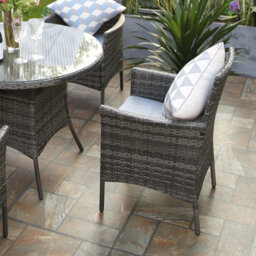 Valencia Rattan 4 Seater Bistro Dining Garden Set - Grey - thumbnail 2