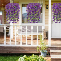 Artificial Outdoor Hanging Petunia Flowers, 2 Pieces Faux Petunias, Hanging Artificial Flowers, Weather Resistant, Uv Resistant - thumbnail 7