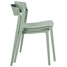 Beliani Mint Green Stackable Armless Dining Chairs Set Of 2 - Polypropylene, Lightweight & Wipe-Clean - thumbnail 7