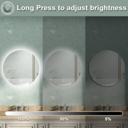 AVER-GROWTH Round Backlit Led Bathroom Mirror With Lights Demister Pad Anti-Fog Touch/wall Switch Dimmable Illuminated Wall Mirror 600mm - thumbnail 2
