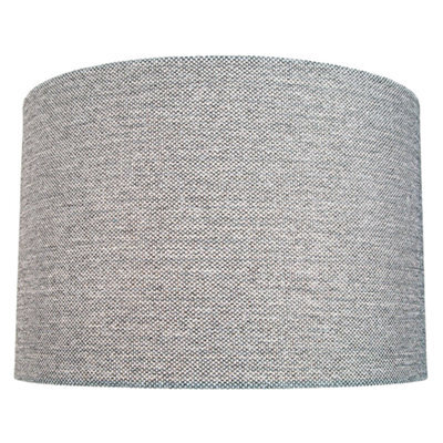 Happy Homewares Modern And Sleek 35Cm Width Light Grey Linen Fabric Drum Lamp Shade 60W Maximum - image 1