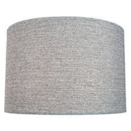 Happy Homewares Modern And Sleek 35Cm Width Light Grey Linen Fabric Drum Lamp Shade 60W Maximum - thumbnail 1