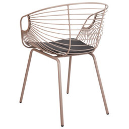 Beliani Set Of 2 Dining Chairs Hoback Metal Beige - thumbnail 6