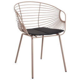 Beliani Set Of 2 Dining Chairs Hoback Metal Beige - thumbnail 4