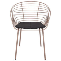 Beliani Set Of 2 Dining Chairs Hoback Metal Beige - thumbnail 5