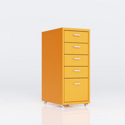 Flexispot Five Drawers Movable Under-Desk File Cabinet Orange - image 1