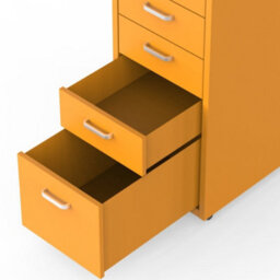 Flexispot Five Drawers Movable Under-Desk File Cabinet Orange - thumbnail 5