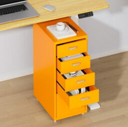 Flexispot Five Drawers Movable Under-Desk File Cabinet Orange - thumbnail 3