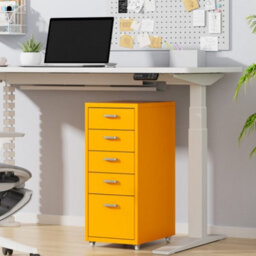 Flexispot Five Drawers Movable Under-Desk File Cabinet Orange - thumbnail 2