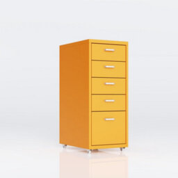 Flexispot Five Drawers Movable Under-Desk File Cabinet Orange - thumbnail 1