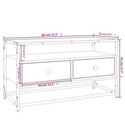 Berkfield Durable Tv Cabinet Grey Sonoma 80X35X45 Cm Engineered Wood - thumbnail 9