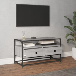 Berkfield Durable Tv Cabinet Grey Sonoma 80X35X45 Cm Engineered Wood - thumbnail 3