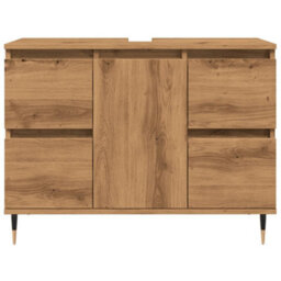 Berkfield Bathroom Cabinet Artisan Oak 80X33X60 Cm Engineered Wood - thumbnail 4