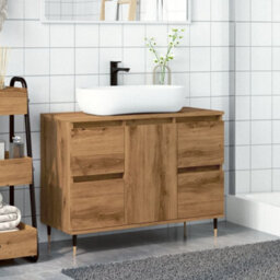 Berkfield Bathroom Cabinet Artisan Oak 80X33X60 Cm Engineered Wood - thumbnail 3